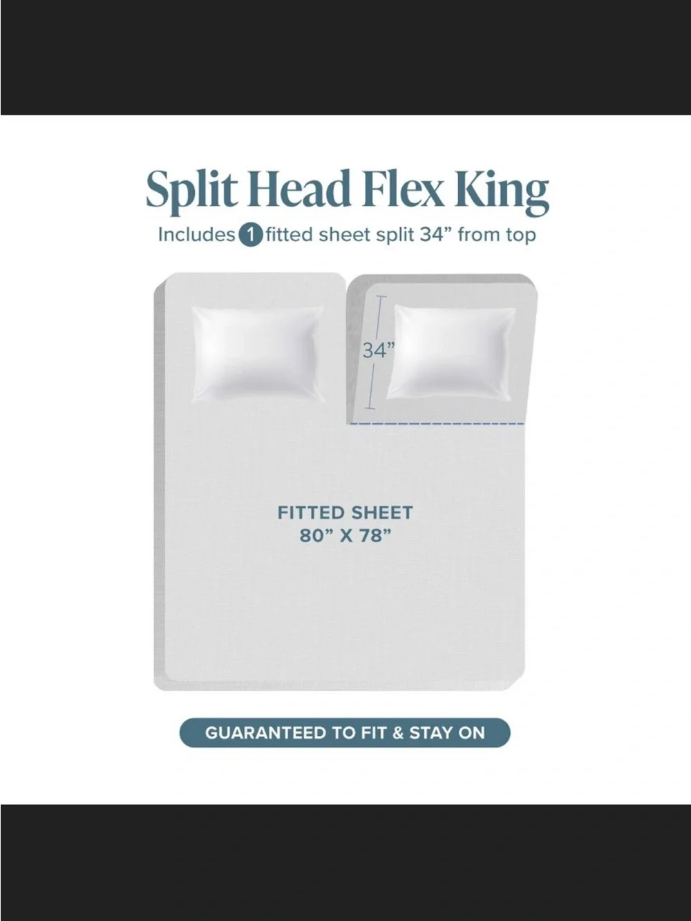 Bare Home | Split Head Flex King Sheet Set, Emerald color.